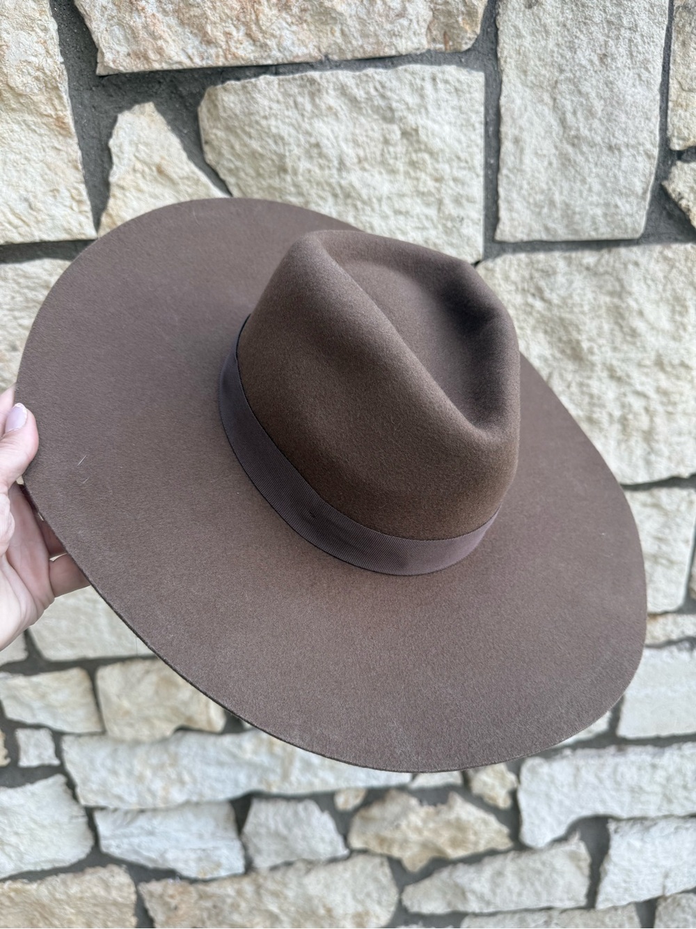Wyeth Brown Wide Brim Wool Rancher Hat Boho Western